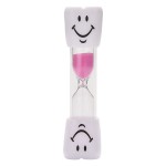 3 Minutes Smiling Face The Hourglass for Kids Toothbrush Timer Sand Clock, pink sand